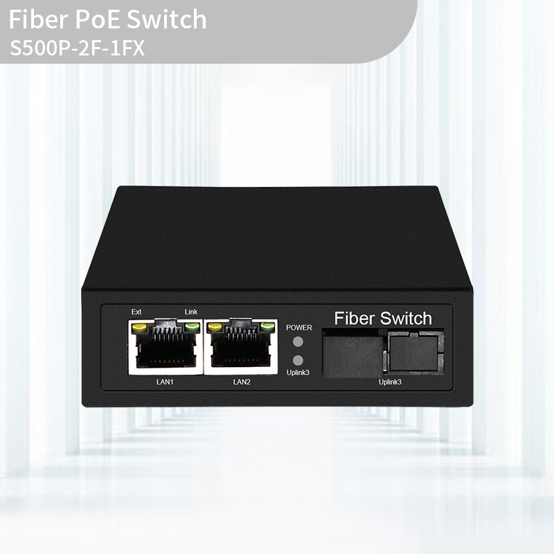 Fast Ethernet 2+1 Fiber PoE Switch