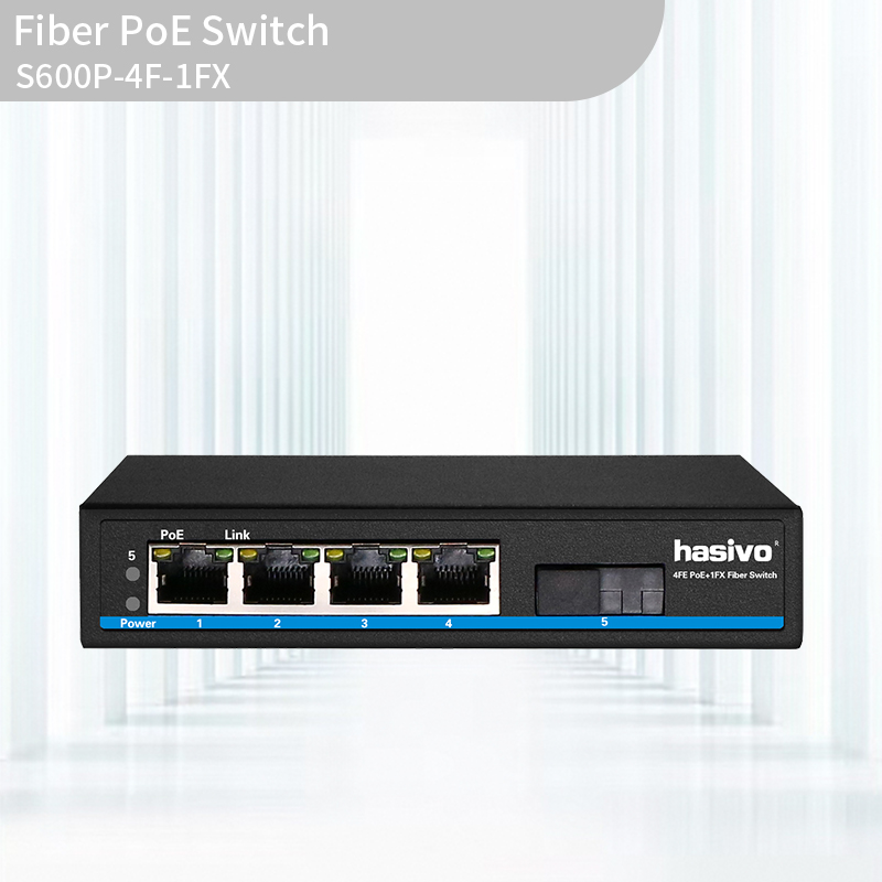 Fast Ethernet 4+1 Fiber PoE Switch
