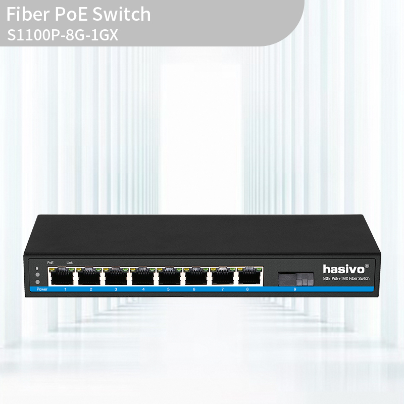 Full Gigabit 8+1 Fiber PoE Switch