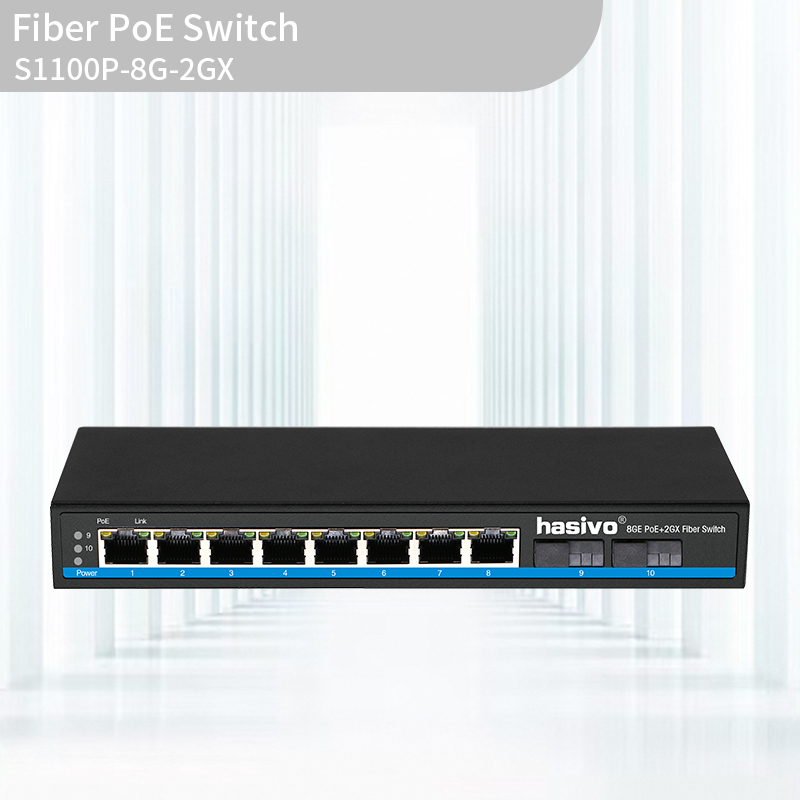 Full Gigabit 8+2 Fiber PoE Switch