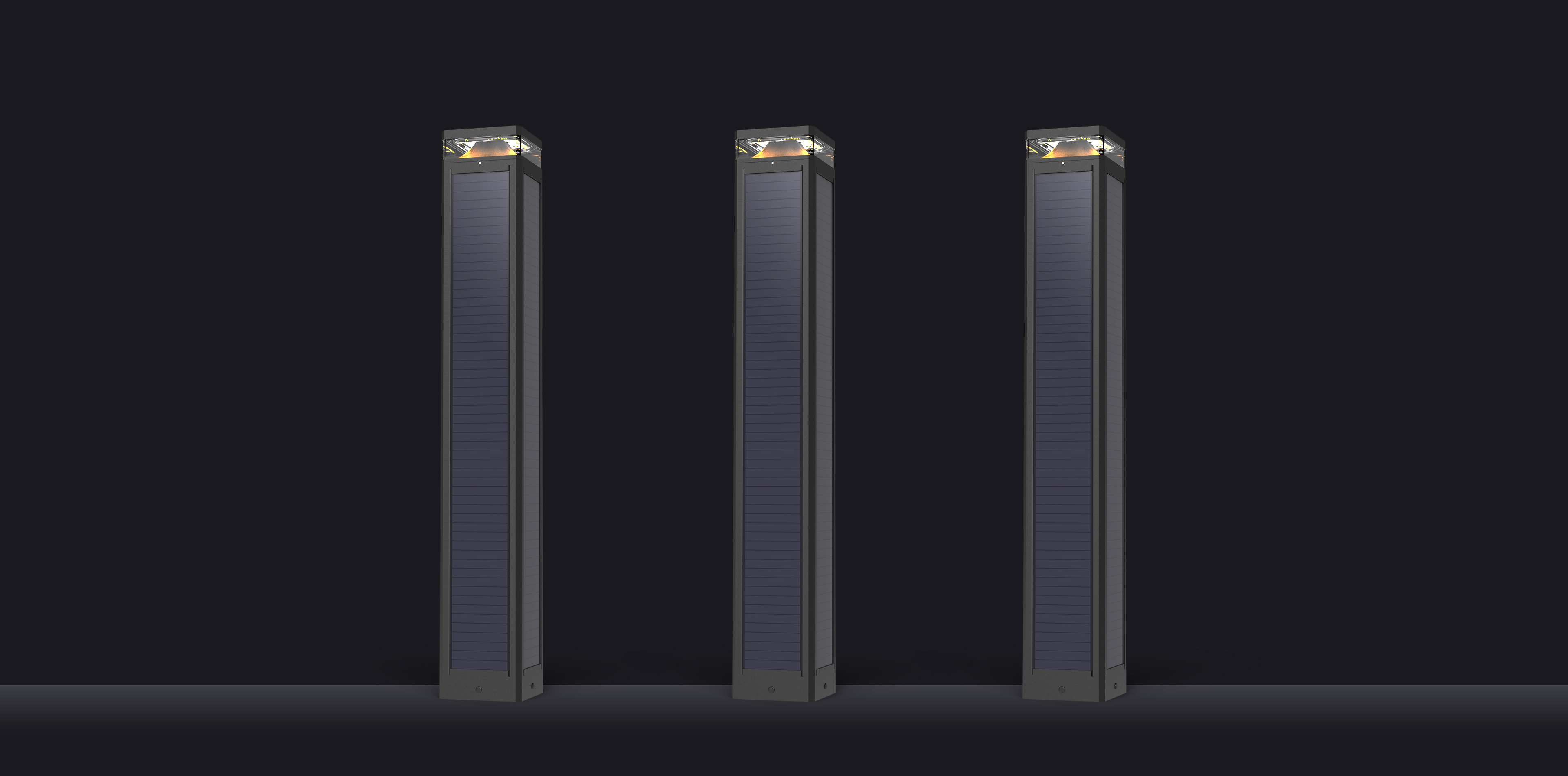 Square Solar Pole Lights