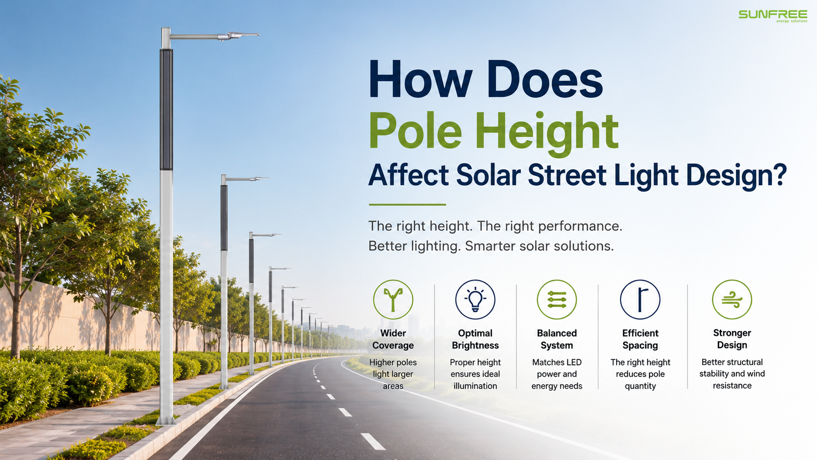 How Does Pole Height Affect Solar Street Light Design?