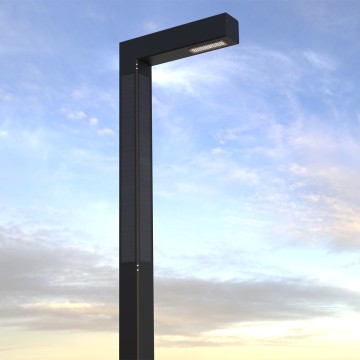 Luce da giardino a LED con palo solare verticale quadrato