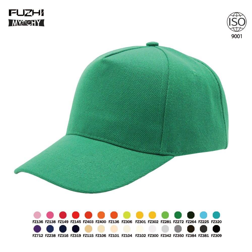 Gorra de béisbol de 5 paneles FZBC-5020, ligera, suave, 100 % acrílico, transpirable, informal, para uso diario.
