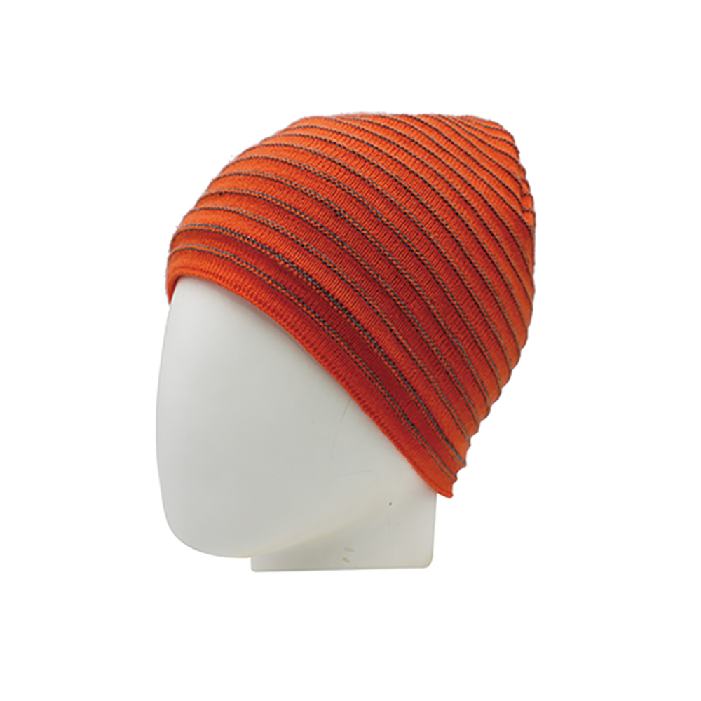 FZRB-1006 Orange striped reflective beanie
