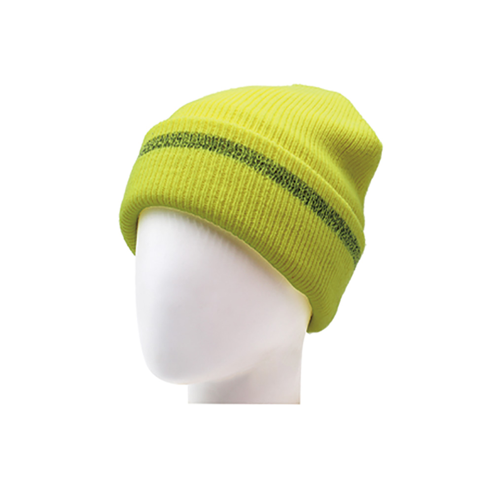FZRB-1009 Knitted warm green reflective beanie