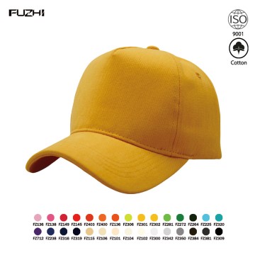 FZBC-5004 Nueva gorra de béisbol de algodón de 5 paneles de color liso, gorra de béisbol de algodón cepillado grueso
