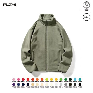 Jaqueta de lã FZJA-1001 unissex para casal, grossa, para outono e inverno, ideal para uso doméstico, esportiva, com capuz e estilo cardigã.
