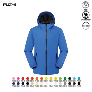 Jaqueta softshell FZJA-1003 para homens e mulheres, jaqueta esportiva, vestuário impermeável e à prova de vento para montanhismo ao ar livre na primavera e no outono.