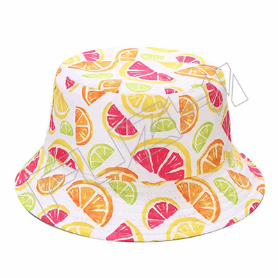 Custom New Design Print Fruit Pattern Beach Hawaii Fisherman Summer Reversible banana bucket hat