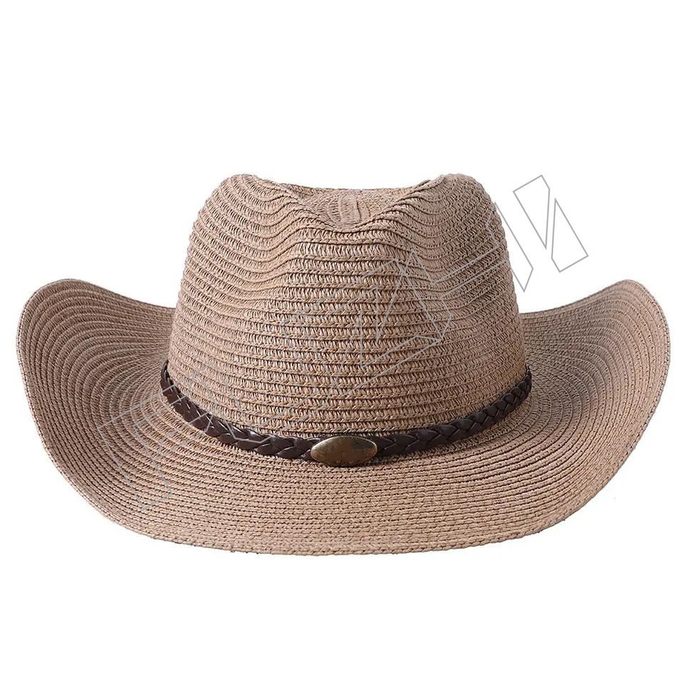 Hot sale Men's Paper Texas Shapable Brim Sombreros US Flag Wide Brim straw cowboy hat