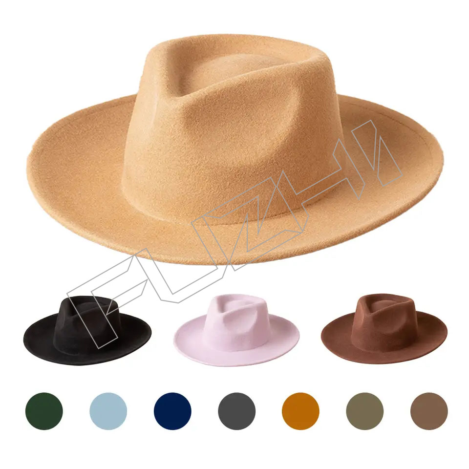 Wholesale Ladies Women Fall Adult Shinehats OEM Chapeau Femme Laine Fashion Stiff Flat Top Round ...