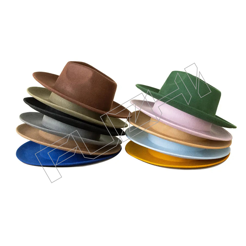 Wholesale Ladies Women Fall Adult Shinehats OEM Chapeau Femme Laine Fashion Stiff Flat Top Round ...