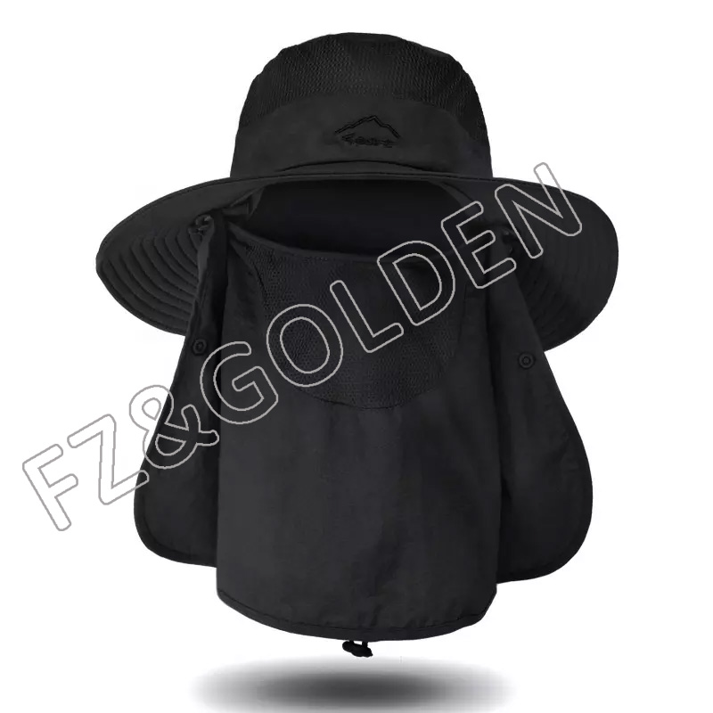 Outdoor UV Protection Couples Light String Bucket Fishing Sun Hat with Face and Neck Cover