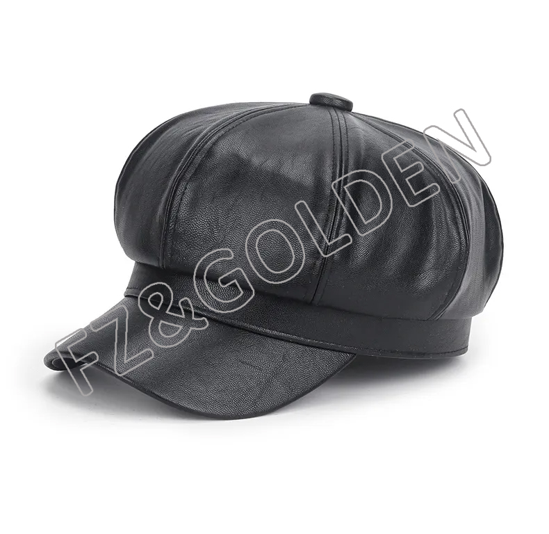 2023 new fashion chic women Mens PU newsboy Flat Ivy Cap Gatsby Driving Fishing 8 Panel Cabby lea...
