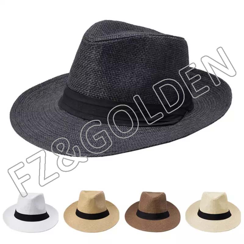 wholesale unisex women's natural summer 100% custom rush grass outdoor wide brim beach sun men st...