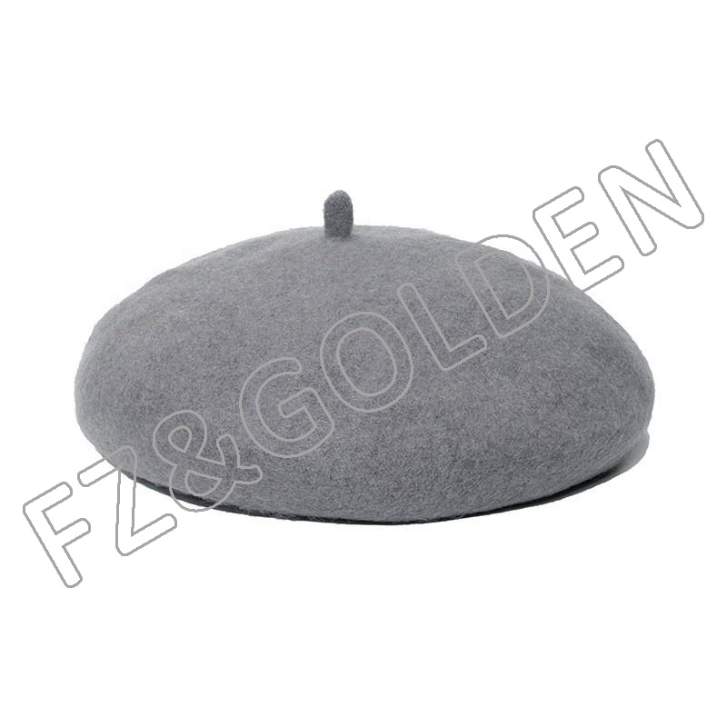 New Fashion High Quality Custom Logo Plain Multi Color Wool Classic Beret Hat for Women