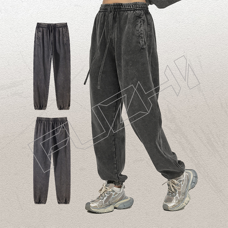New men's and women's general fashion washed cotton casual loose pants retro sweatpants