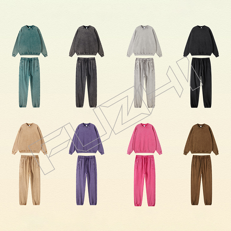 FGWH-1001 Fashion men and women new fashion washed cotton neck sweatshirts to make old vintage sw...