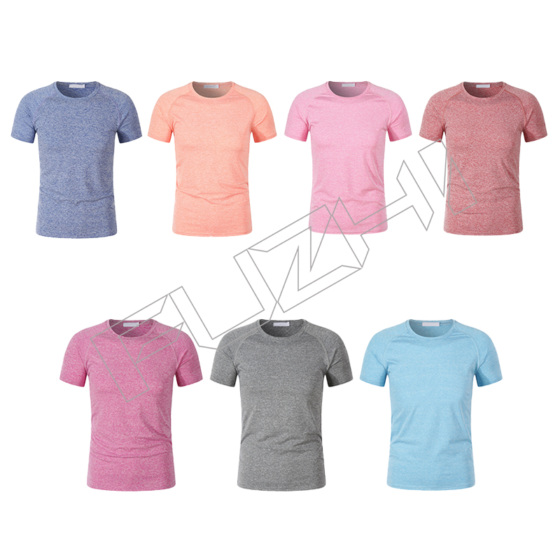 FGTS-1002 Summer cationic sports T-shirt custom outdoor running fitness round neck quick drying w...