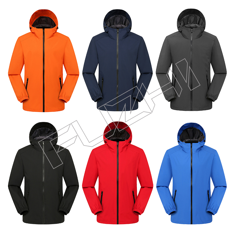 FGJA-1003 Men's and women's softshell jacket, sports jackets, solid color hooded coats, spring an...