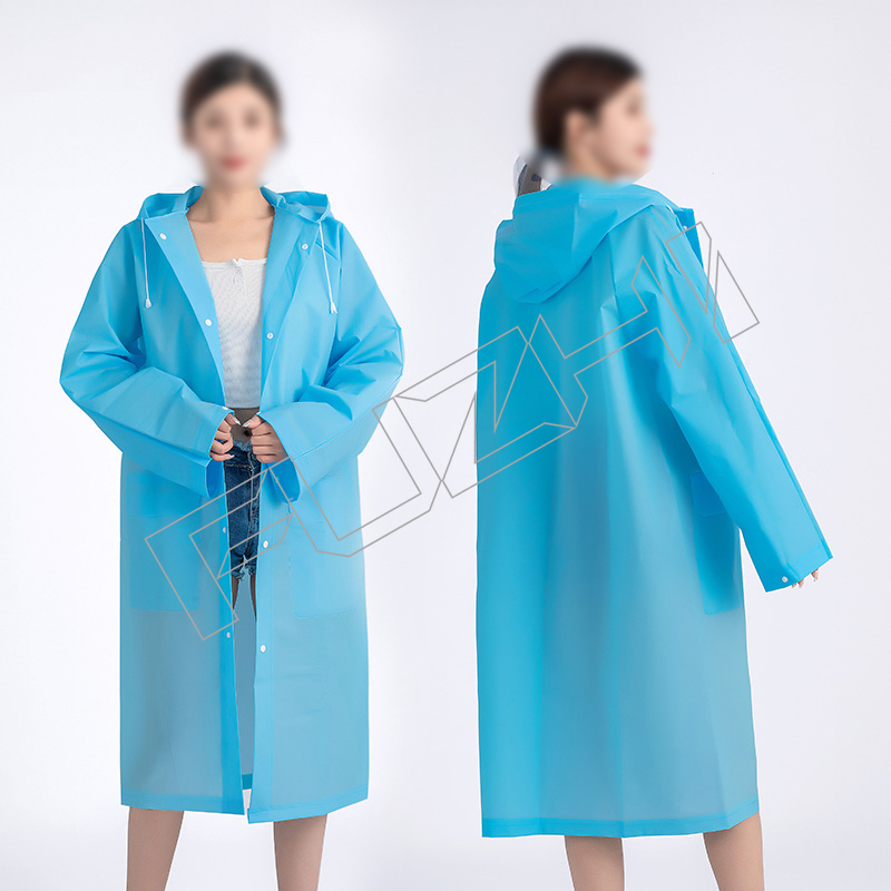 FGRI-1001 Non-disposable EVA raincoat transparent brim pocket outdoor men's and women's thickened...