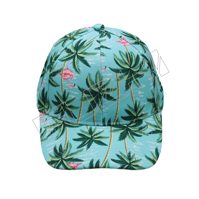 FGBC-6030 Fashionable new full print travel curved brim baseball cap