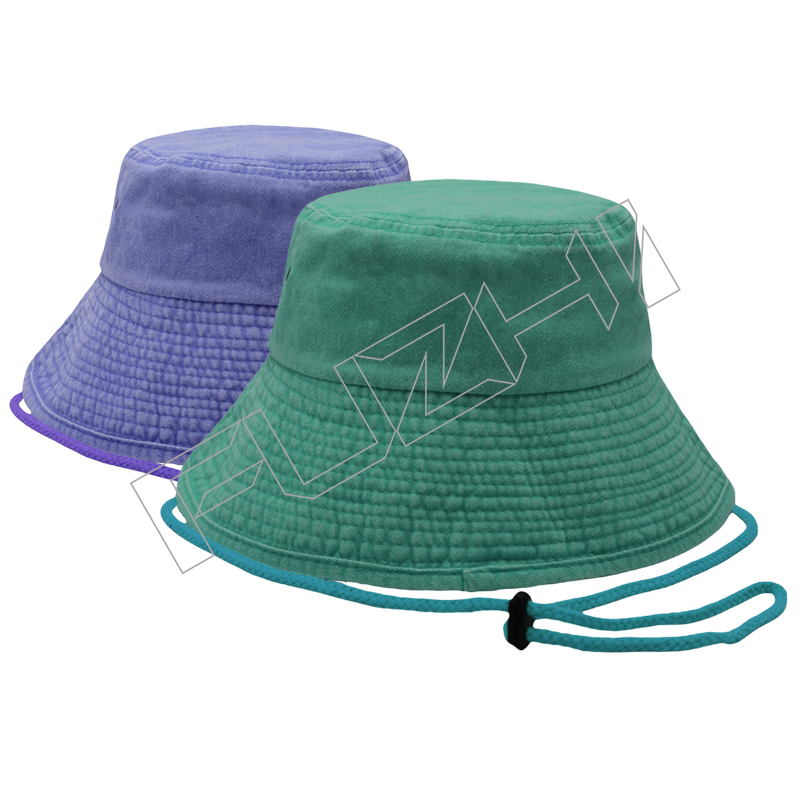 FZFH-1005 New fashion washed vintage bucket hat solid color made old fisherman hat shade outdoor ...