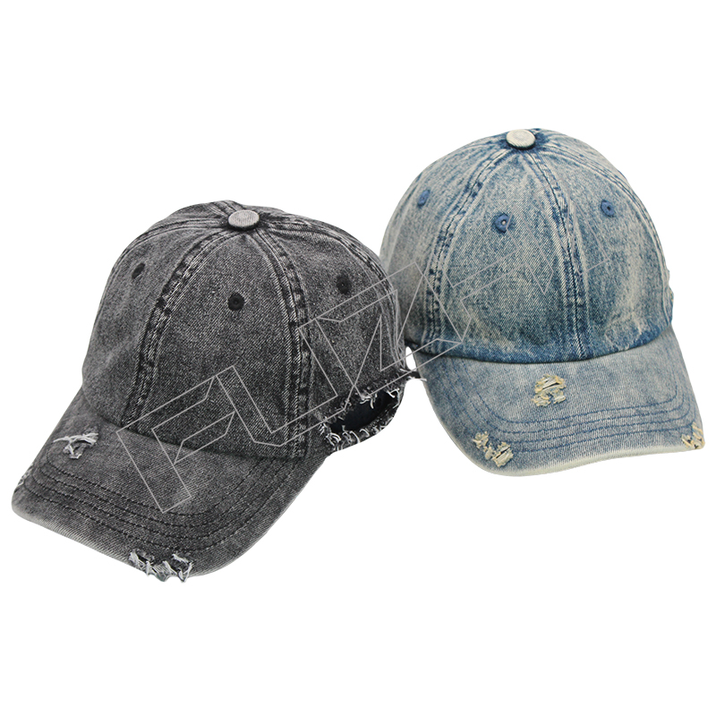 FZBC-6105 Denim broken washed vintage cap hip hop baseball cap men and women with the same fashio...