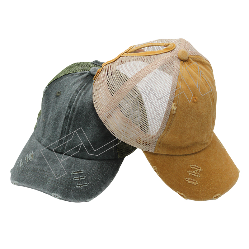 FZBC-6109 New fashion broken trucker washed vintage cap for men and women the same vintage fashio...