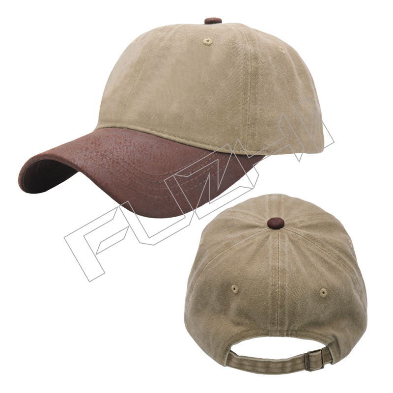 FZBC-6108 Vintage street style baseball cap washed vintage to make old soft top cap two-tone spli...