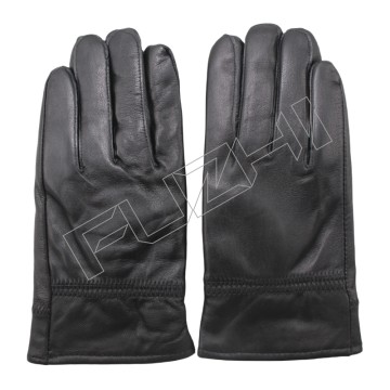 FZWG-1011 Nuevos guantes de cuero para hombres y mujeres con forro polar engrosado, guantes de cuero frío para exteriores, guantes de cuero térmicos a prueba de viento para otoño e invierno.