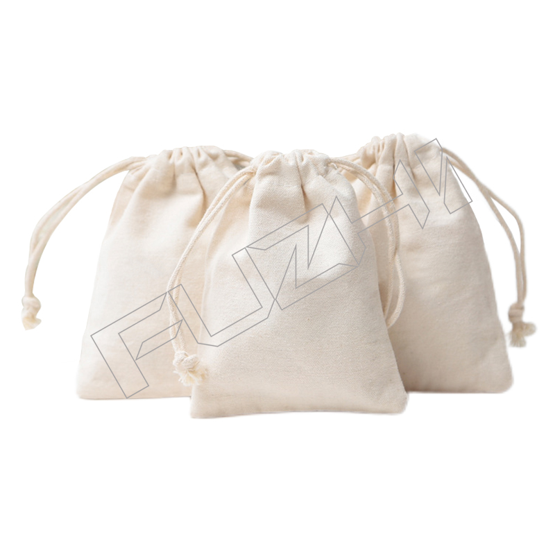 FGSB-1004 Recyclable bundle pocket bag bundle mouth drawstring shopping bag recycle cotton small ...