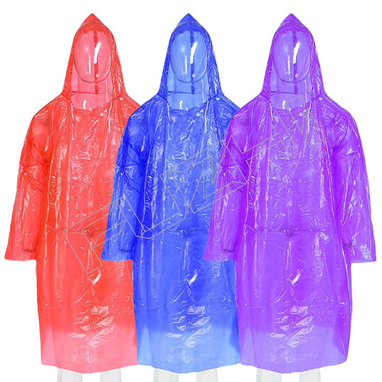 FGRI-1002 Outdoor portable transparent long body drift thin disposable raincoat poncho