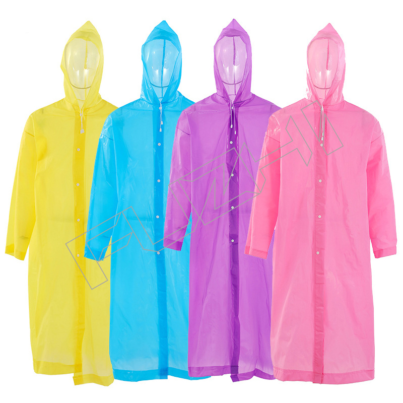 FGRI-1001 Non-disposable EVA raincoat transparent brim pocket outdoor men's and women's thickened...