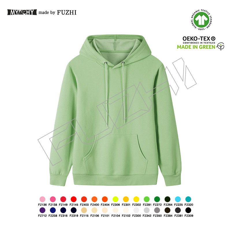 FGHD-1000 Solid color terry hoodie men and women pullover hoodie comfortable simple loose casual ...