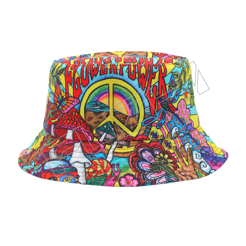 FGFH-1011 New fashion full print bucket hat fisherman hat sun hat