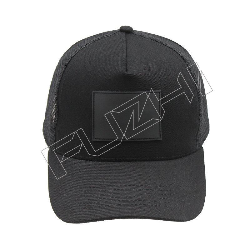 Customized rubber patch logo 5 panel baseball cap