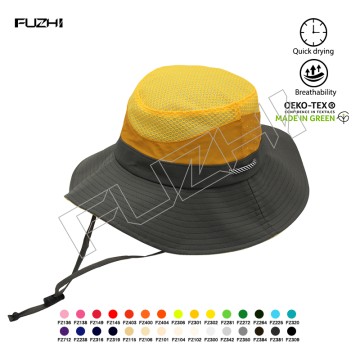 FZFH-2002 Sombrero de pesca, sombrero para el sol, bloqueador solar de verano, ala grande, sombrero para el sol al aire libre, transpirable, plegable...