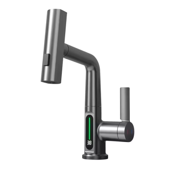 Digital display Pull Down Sprayer Waterfall Smart Kitchen Faucet