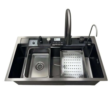 304 Stainless Steel LED Digital Display Waterfall Smart Kitchen Sink