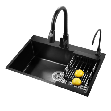 Black Nano Stainless Steel Single Bowl Kitchen Sink