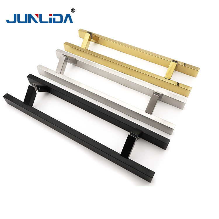 Customizable stainless steel H-shaped pull handles are suitable for glass doors and wooden doors.