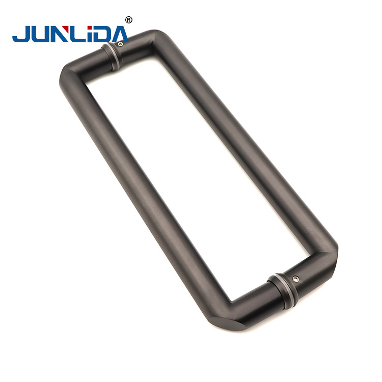 Poignée de porte de douche en acier inoxydable tubulaire rond en forme de U, barre d'appui pour porte en verre, pour salle de bain avec douche coulissante sans cadre