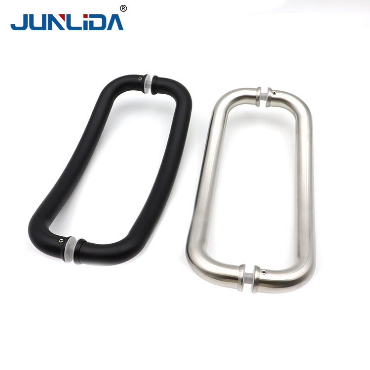 Stainless Steel U Bar Shower Door Handle Anti-rust Double Side Glass Pull Handle For Bathroom Tempered Glass Door
