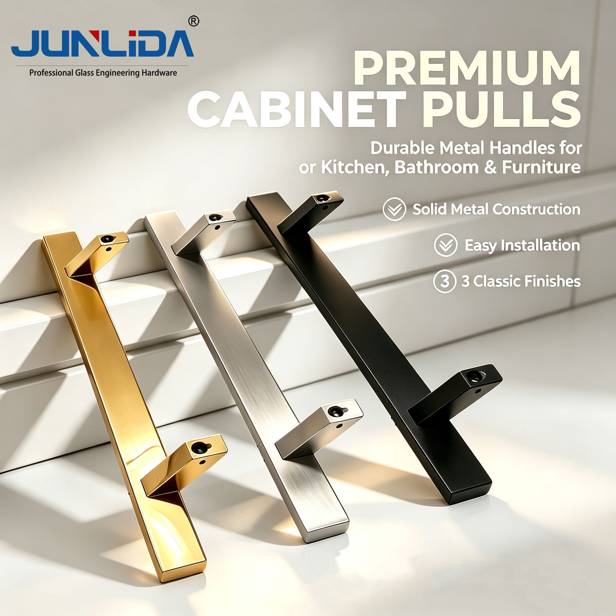 Single Sided Angled Foot Square Stainless Steel Door Pull Handle Modern Long Entry Gate Handle for Glass Wooden Door