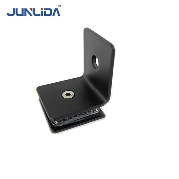 Factory Supplier Shower Room 90 Degree Clip Black Finished 45*45mm Shower Screen Glass Door Clamp
