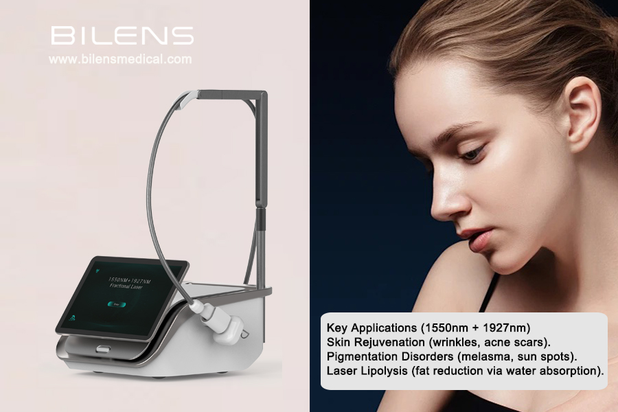 The combination of 1550 nm and 1927 nm wavelengths is significant in biomedical applications