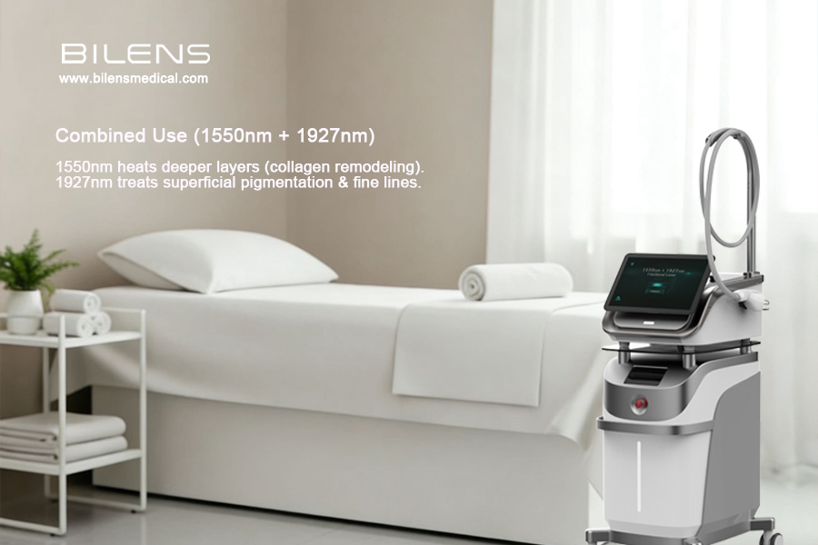 Dual 1550-nm Erbium Glass Fiber and 1927-nm Thulium Fiber Non-ablative Fractional Laser System