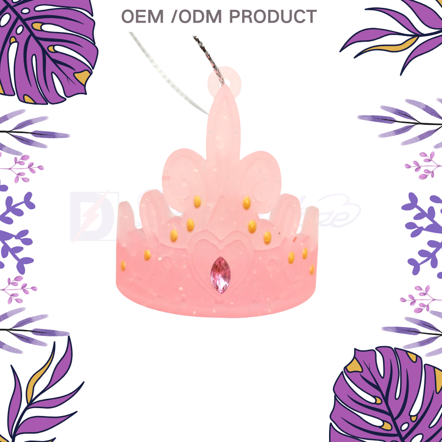 Customized Pink Glitter Crown Ornament